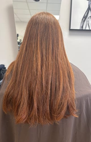 Customer photo review of Silk Express™ Ultra-Fast Hair Straightening Protein 1L/1000ml (33.8 fl. oz)