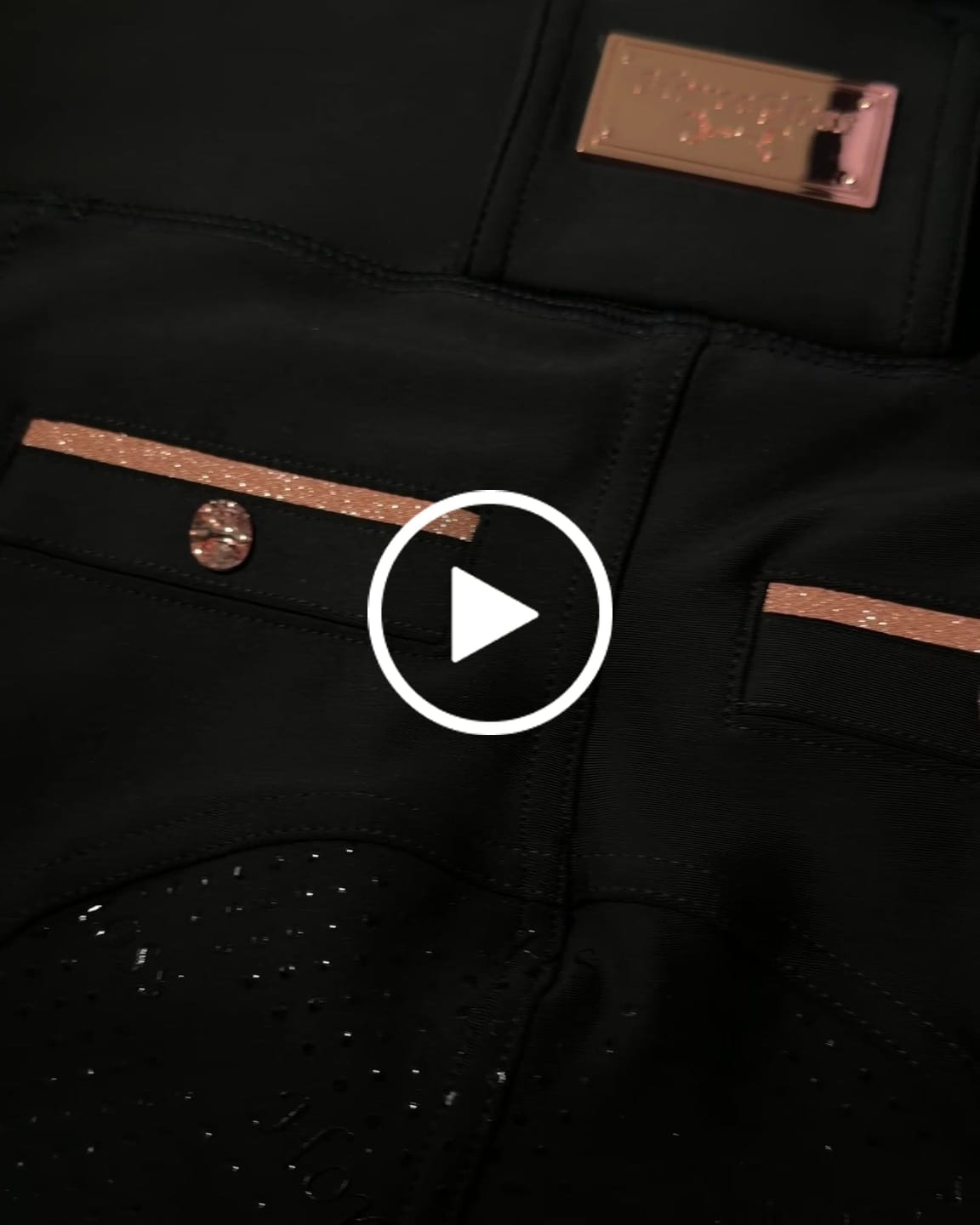 Customer video review of CRYSTAL KYLIE - RIDING LEGGINGS | BLACK ROSE GOLD