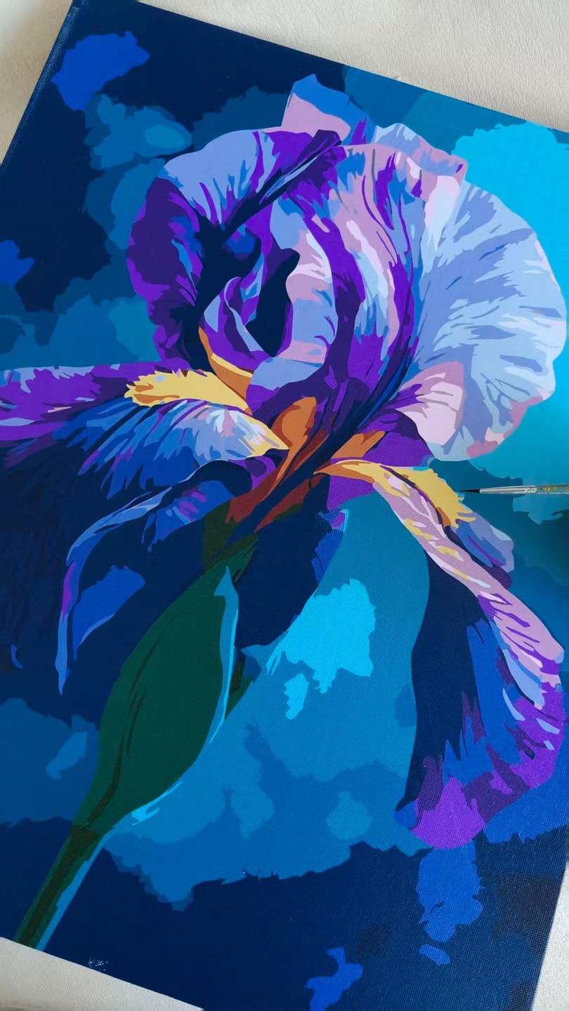 Customer photo review of Purple Bloom | Paint by Number