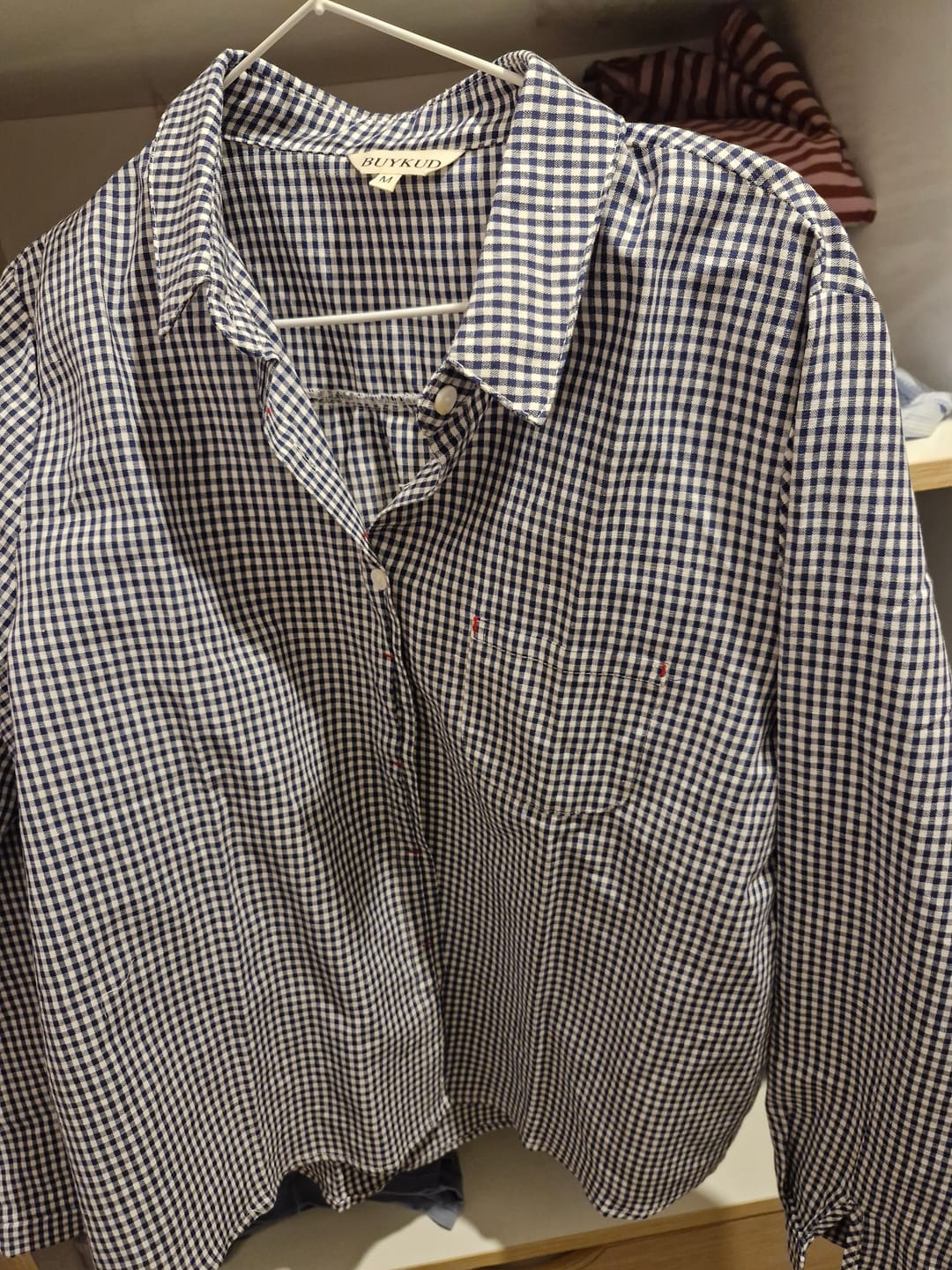 Customer photo review of Plus Size Women Lattice Linen Cotton Turn-down Collar Shirt