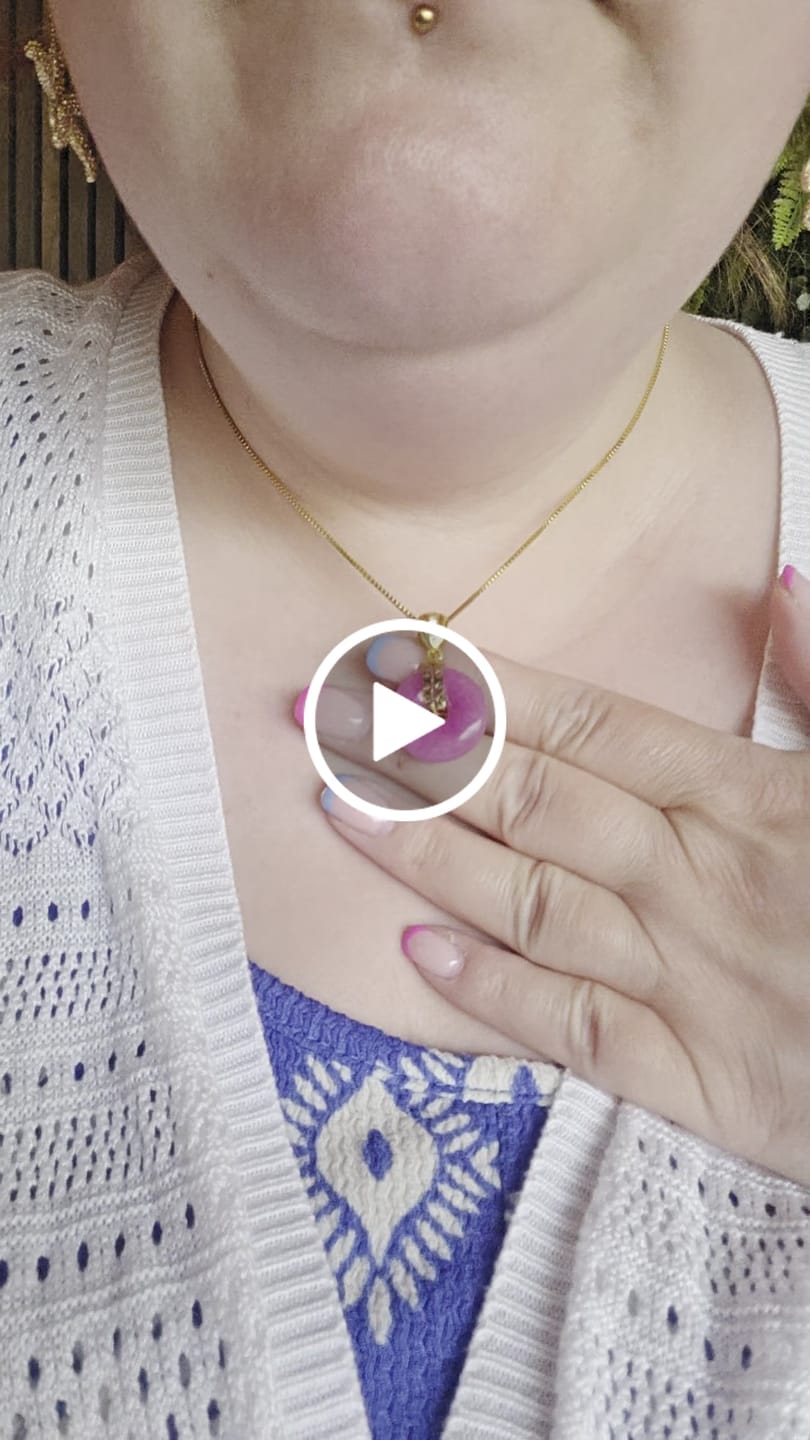 Customer video review of Buddha Stones Purple Jade Peace Buckle Happiness Necklace Pendant