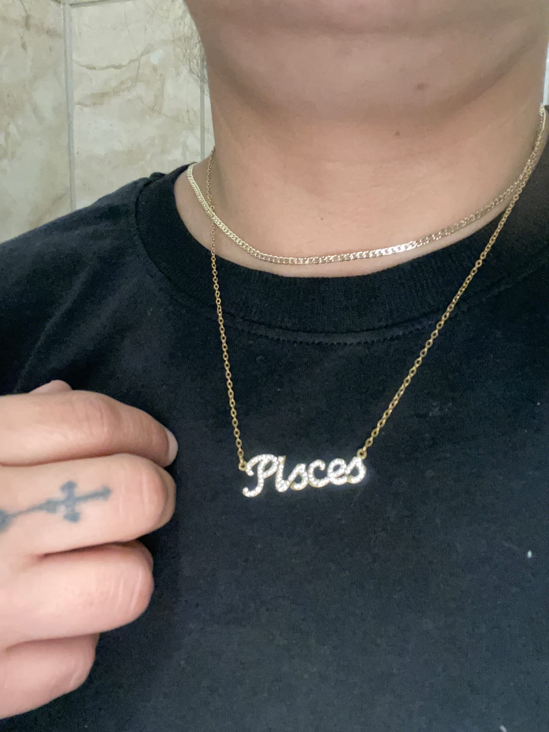 Customer photo review of Iced Name Necklace