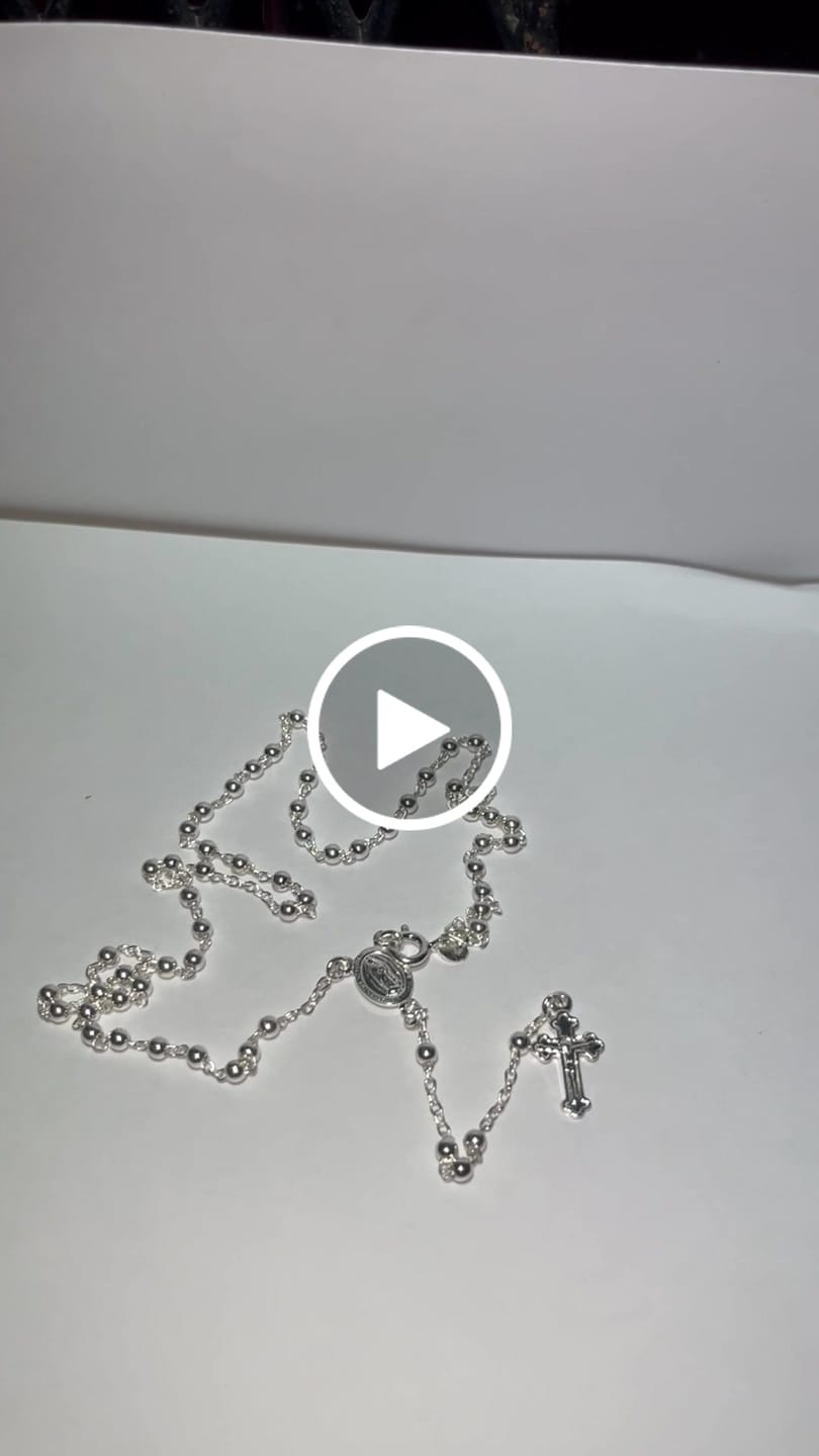 Customer video review of Rosario de Plata Virgen Guadalupe 3mm