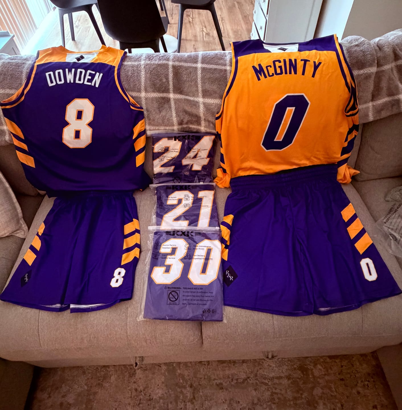 Customer photo review of Custom Black White Double Side Sets Men Basketball Jersey