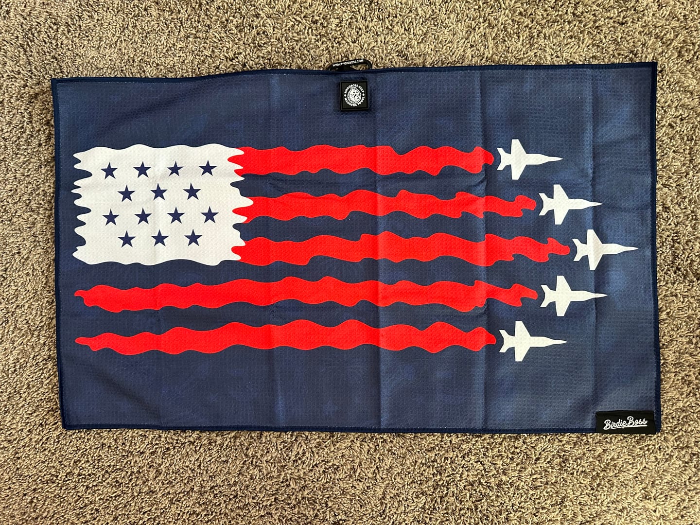 Customer photo review of USA Blue - Magnetic Golf Towel