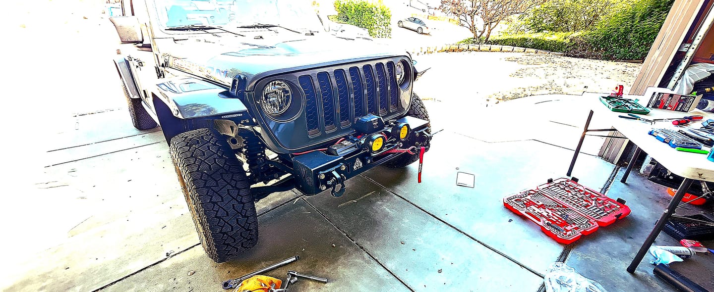 Customer photo review of X-BULL Electric Winch XPV 10000 LBS 12V Synthetic Rope SUV Jeep Truck 4WD