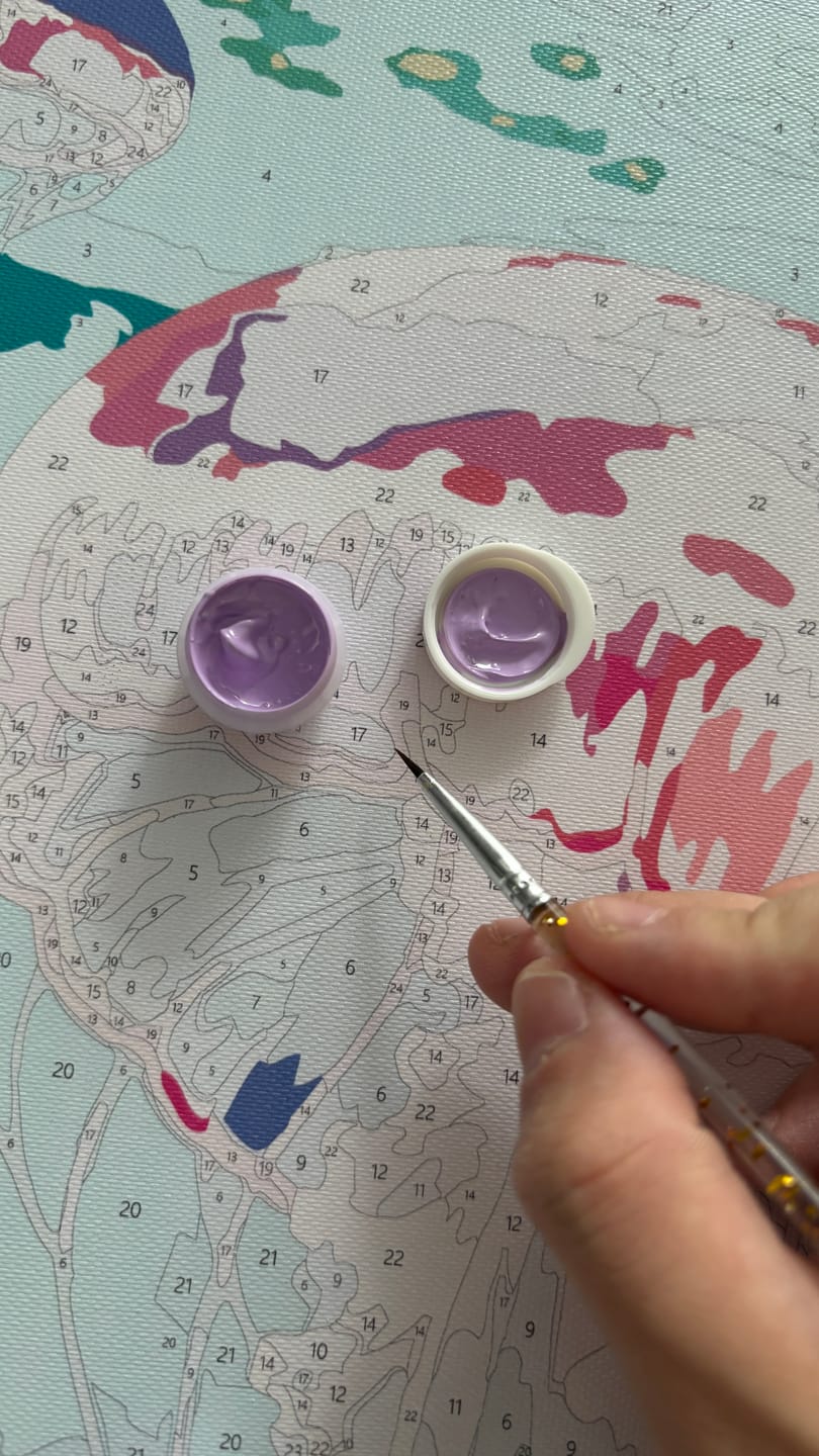 Customer photo review of Pink Jelly Fishes | Paint by Number