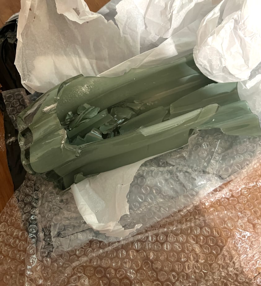 Customer photo review of Green Serenity Glass Vase