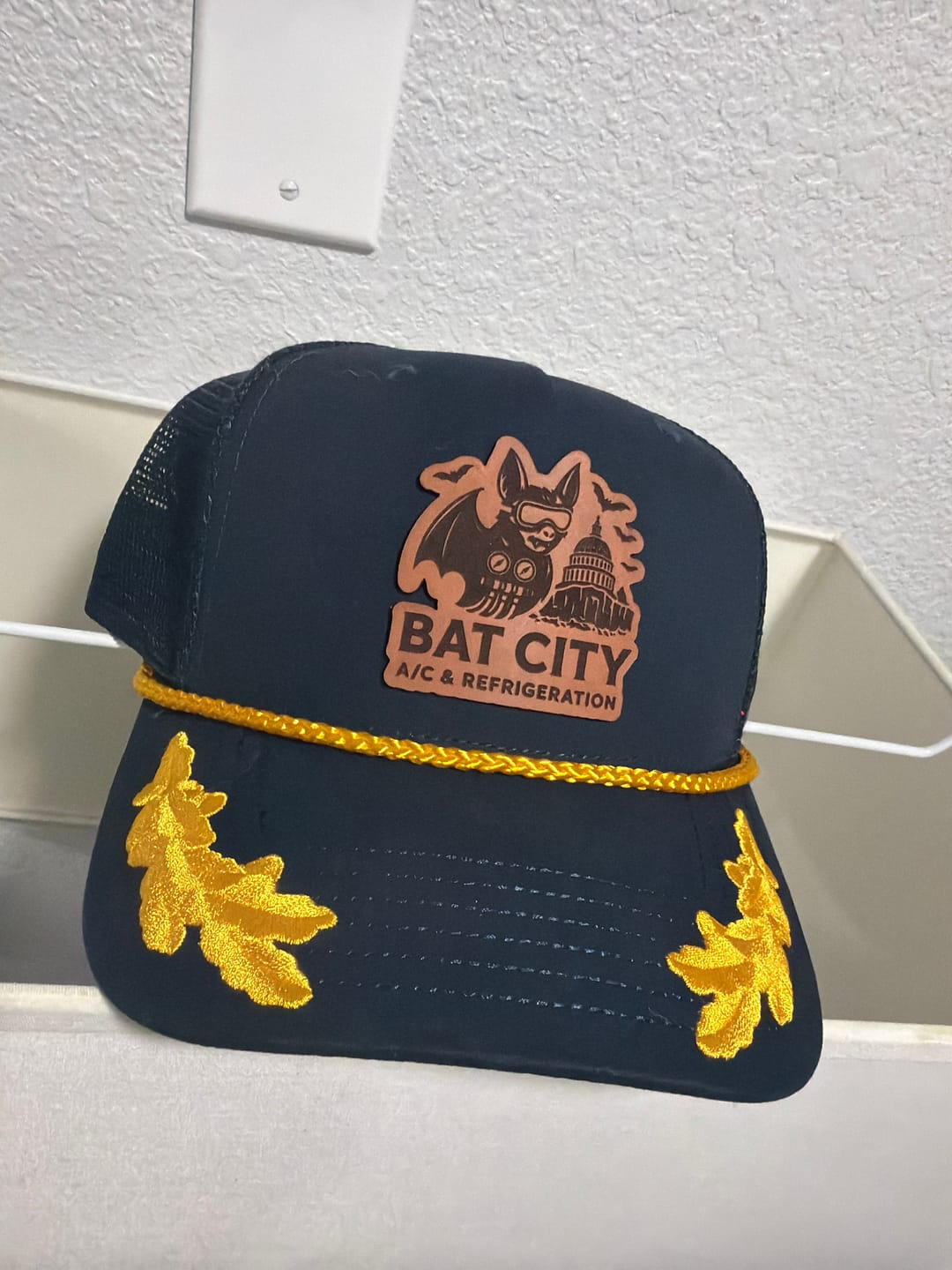 Customer photo review of Custom Leather Patch Five-Panel Adjustable Hat - Legacy ROADIE