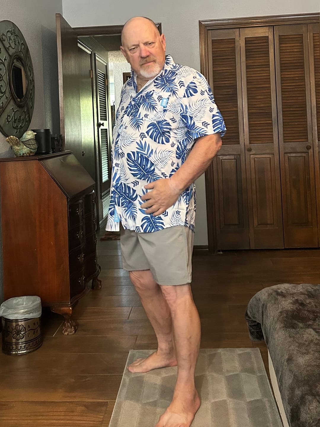 Customer photo review of 21 Pineapples "Blue Lagoon" Button Up Shirt