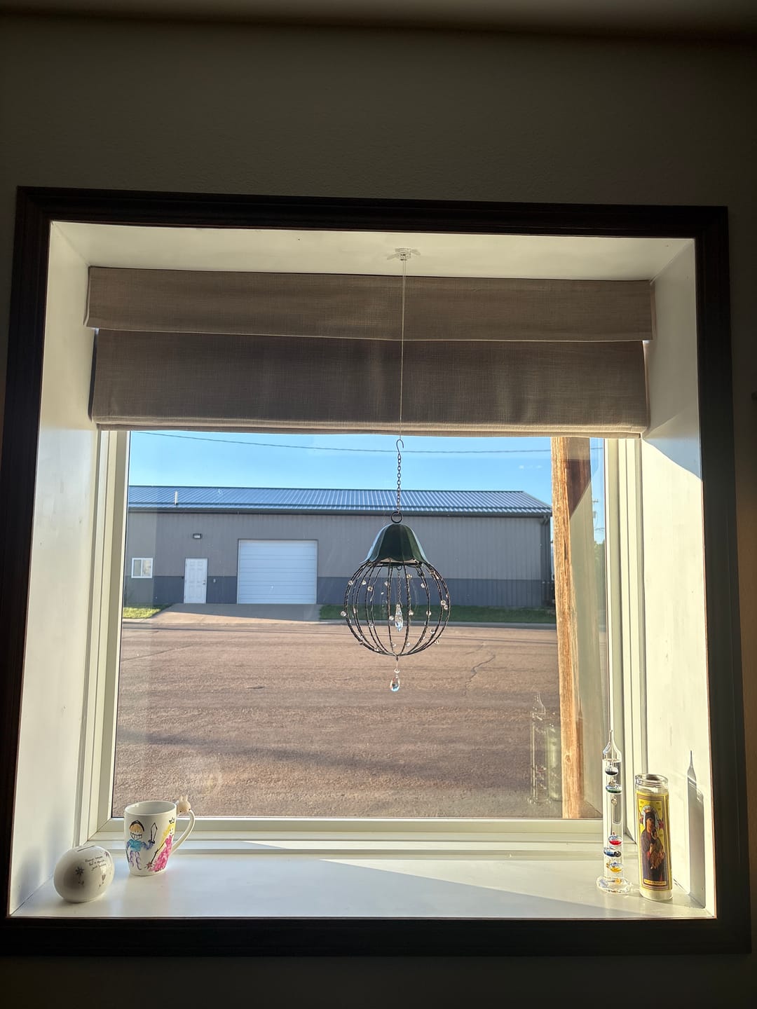 Customer photo review of SmartWings Motorized Linen Roman Shades 50%/70%/100% Blackout Daphne