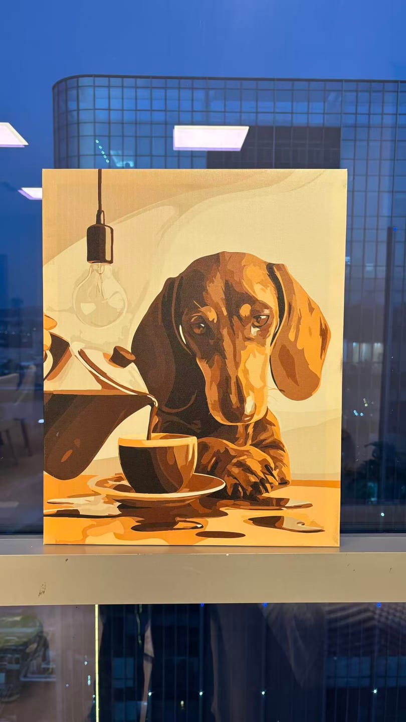Customer photo review of Dachshund Brew | Paint by Number