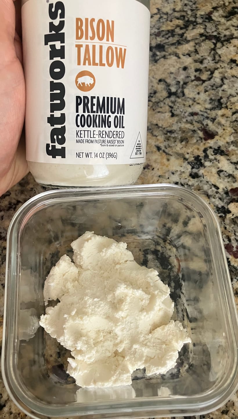 Customer photo review of Pasture Raised Bison Tallow a.k.a. Thunderfat (14 oz)