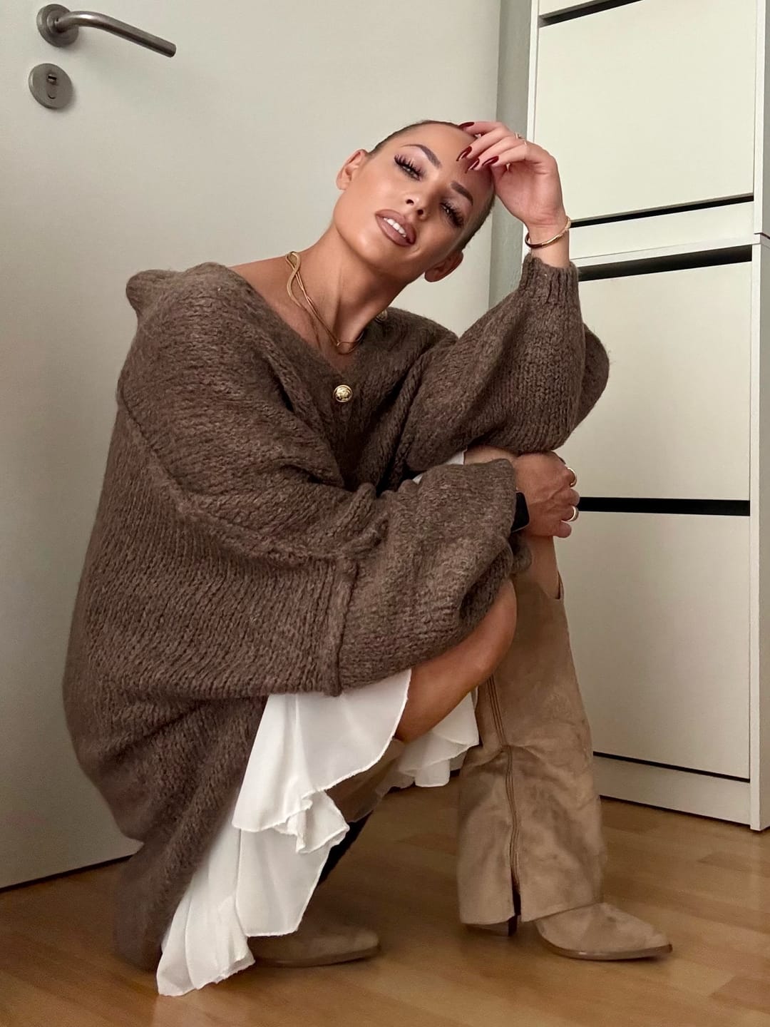 Customer photo review of Limited Bundle Oversized Cardigan "CozyGlam" & Rock "Summer"