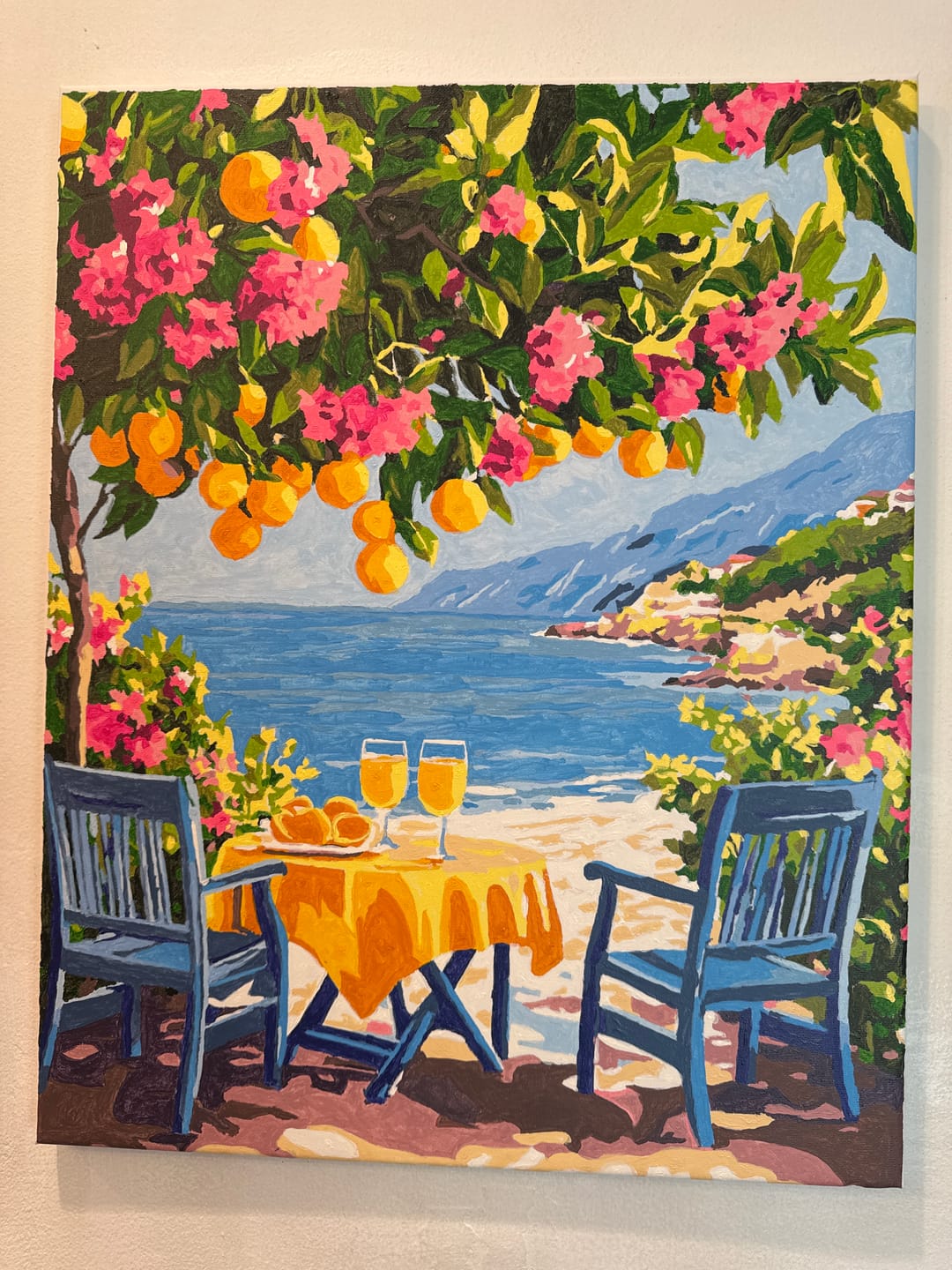 Customer photo review of Citrus by the Sea | Paint by Number
