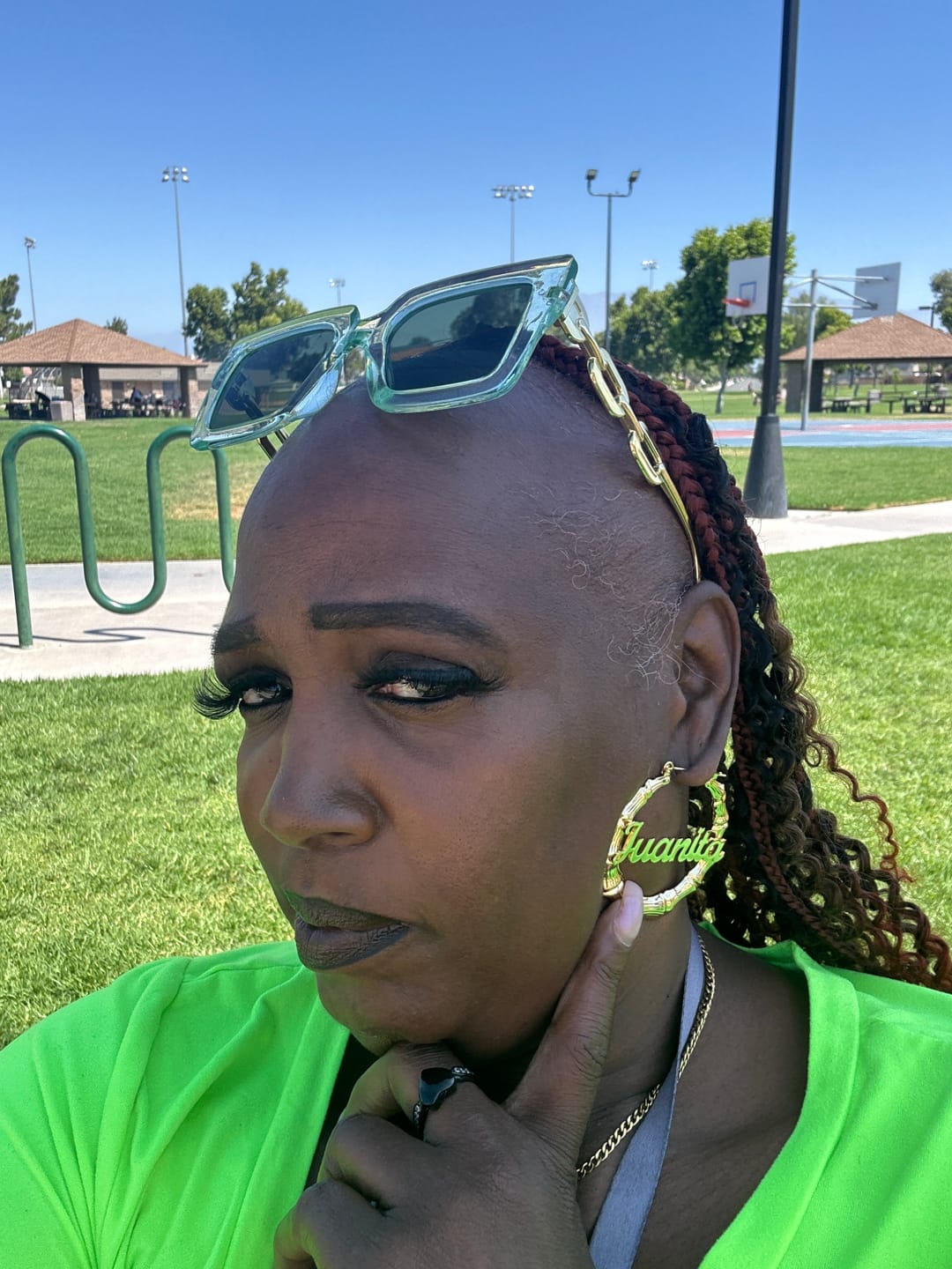 Customer photo review of Classic Name Hoop Earrings