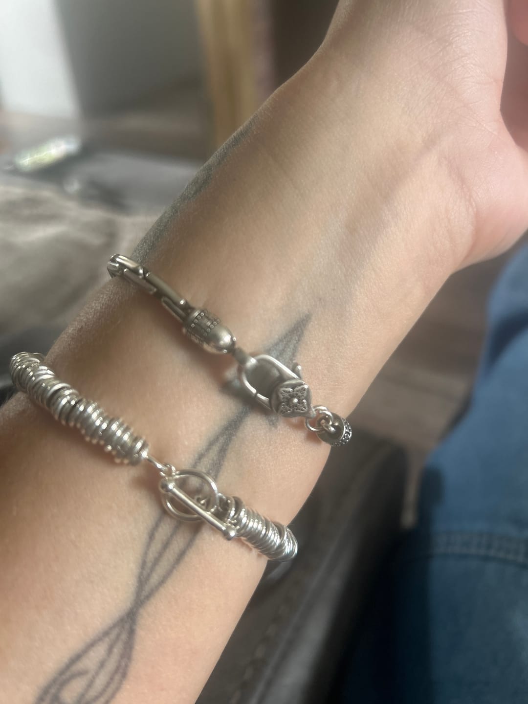Customer photo review of Buddha Stones Simple Circle Pattern Design Luck Chain Bracelet