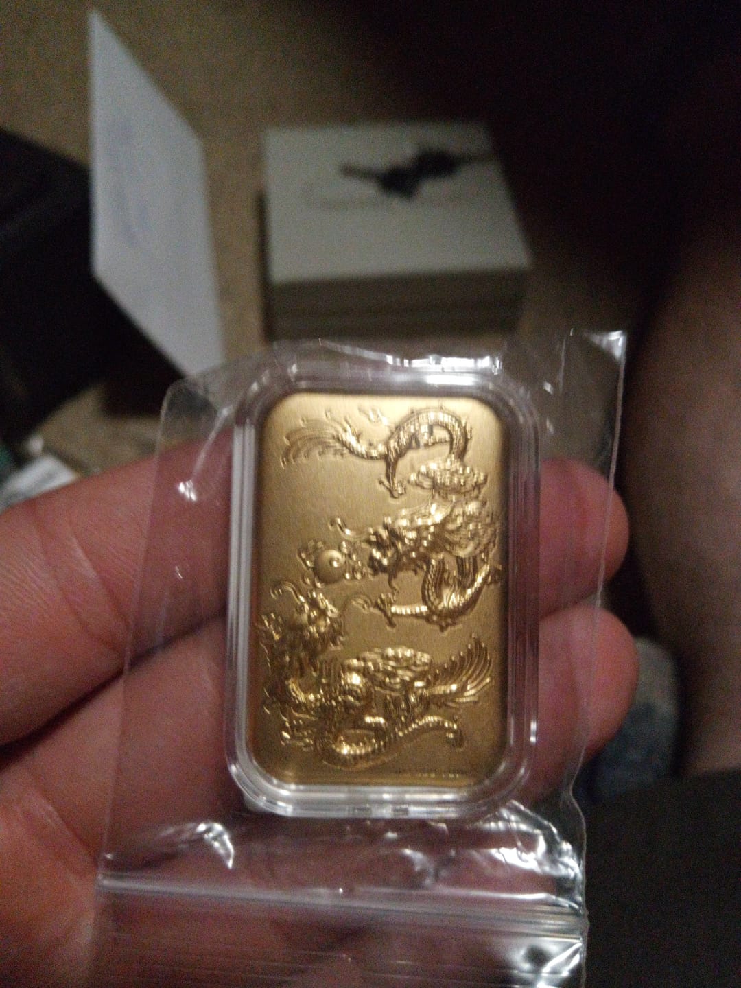Customer photo review of 24K Yellow Gold (99.99% Gold Purity)Essential Majestic Dual Dragon