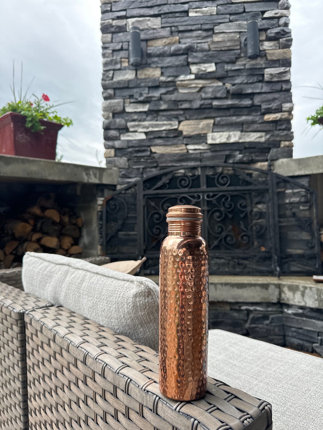 Customer photo review of Certified Ayurveda® Pure Copper Water Bottles - V2 Hand-Hammered Edition