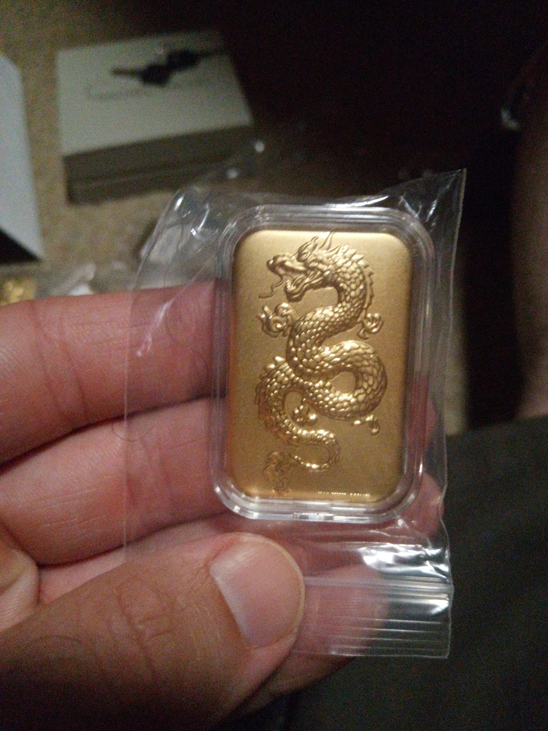 Customer photo review of 24K Yellow Gold Essential Dragon Piece