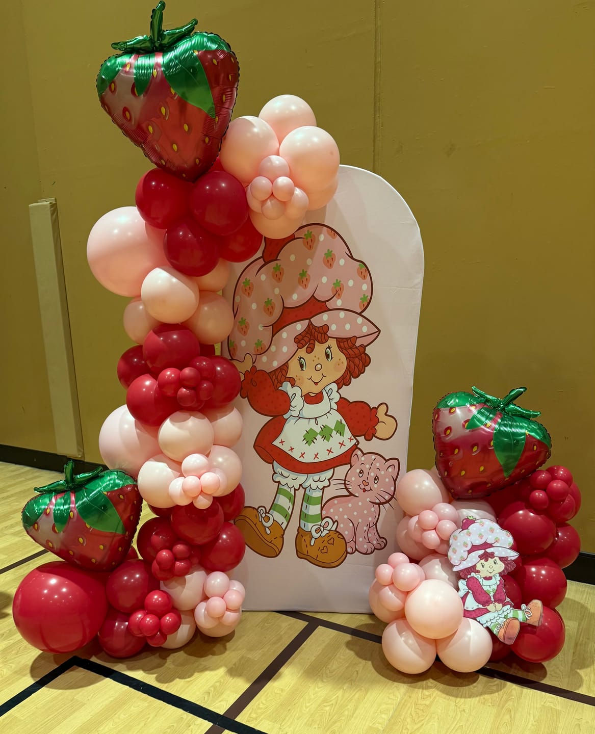 Customer photo review of Customize Strawberry Shortcake Theme Arch Photo Backdrop Double Side Elastic Covers for Girls