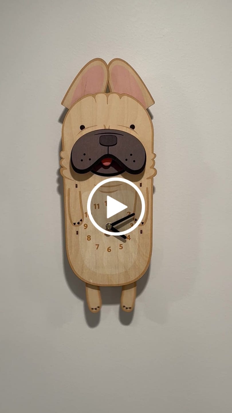 Customer video review of Louie the French Bulldog Pendulum Clock