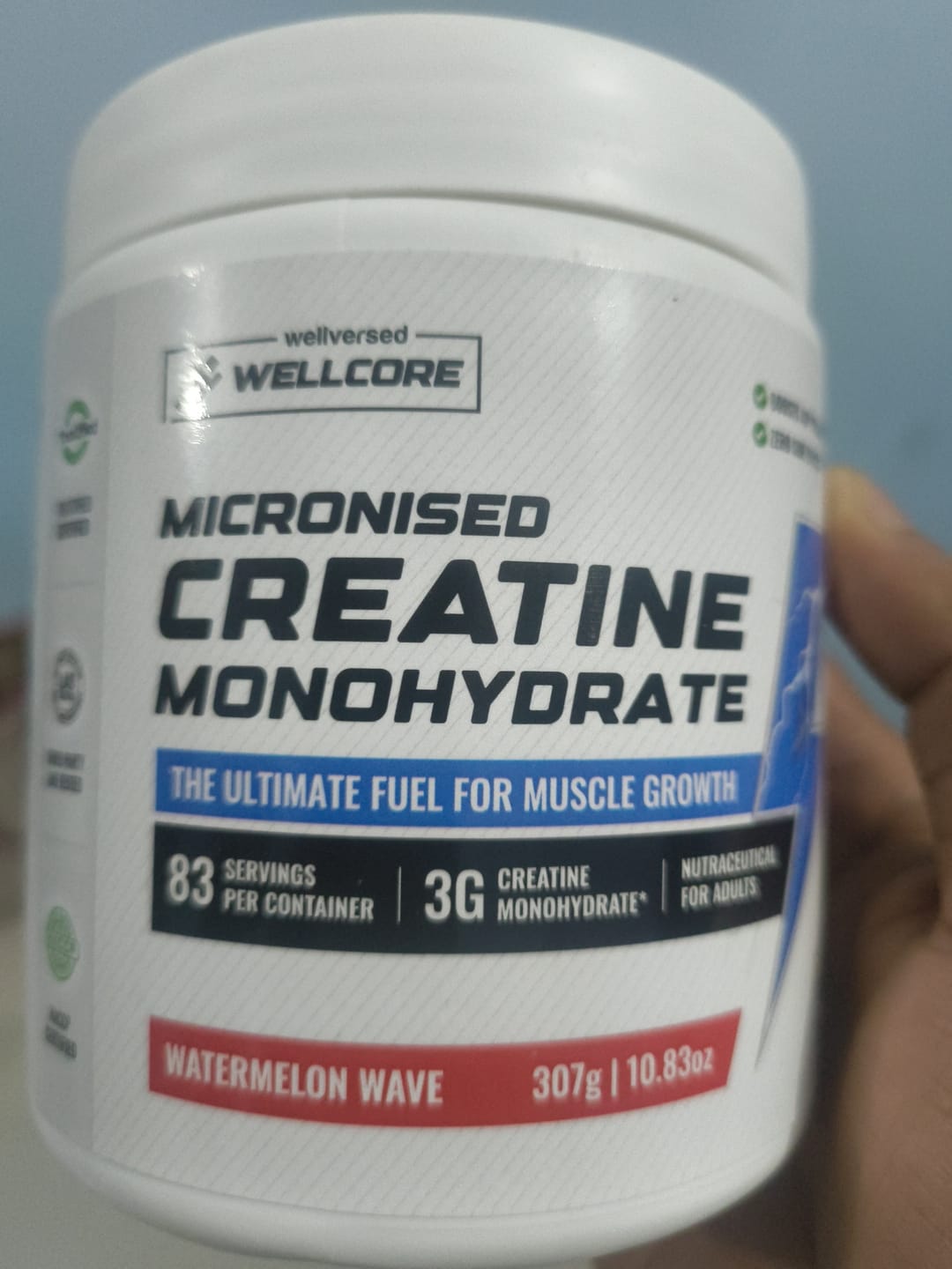 Customer photo review of Wellcore - Pure Micronised Creatine Monohydrate | Watermelon Wave (307g, 83 servings)