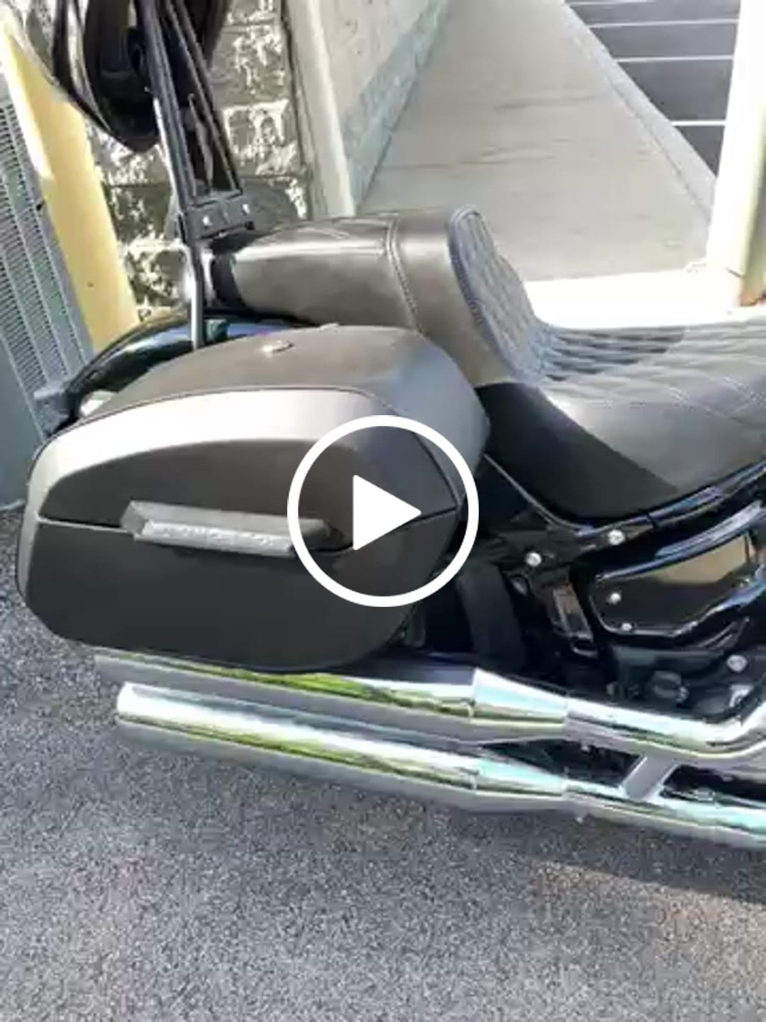 Customer video review of 32L - Darkin Large Quick Mount Leather Wrapped Hard Saddlebags for Harley Softail Standard FXST