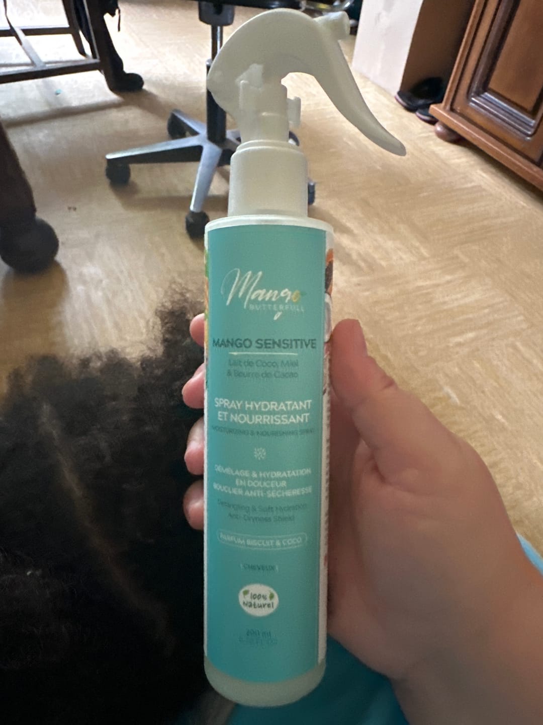 Customer photo review of Spray Hydratant et nourrissant - MANGO SENSITIVE
