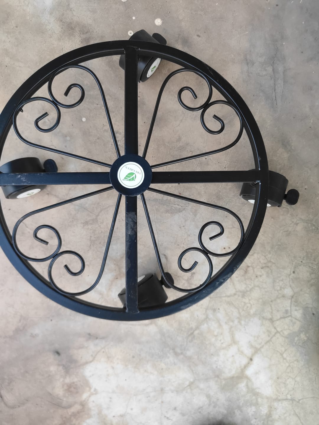 Customer photo review of TryGreen Luna Wheel Rolling Plant Stand for Planters