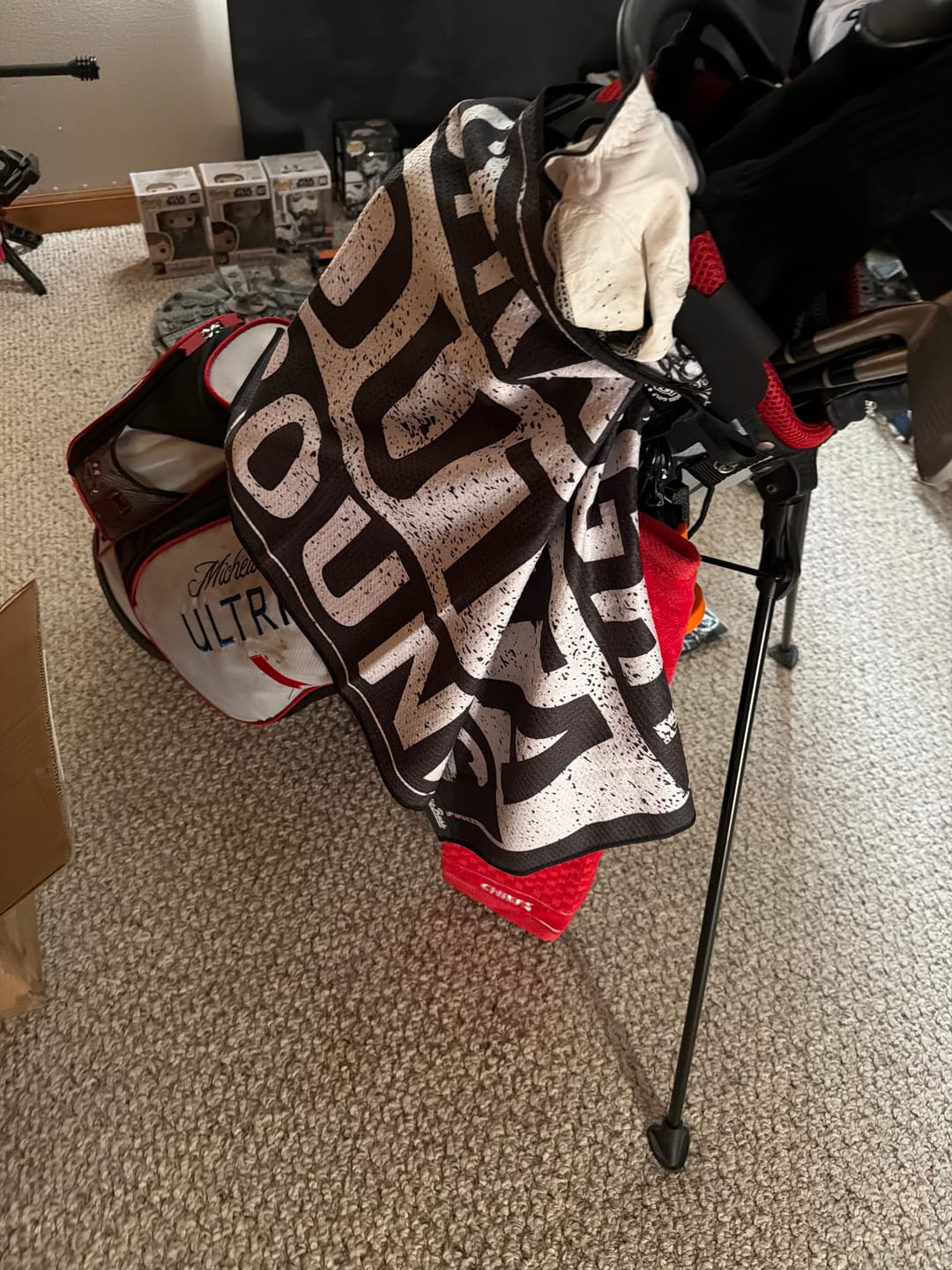 Customer photo review of Straight Outta Bounds White - Magnetic Golf Towel