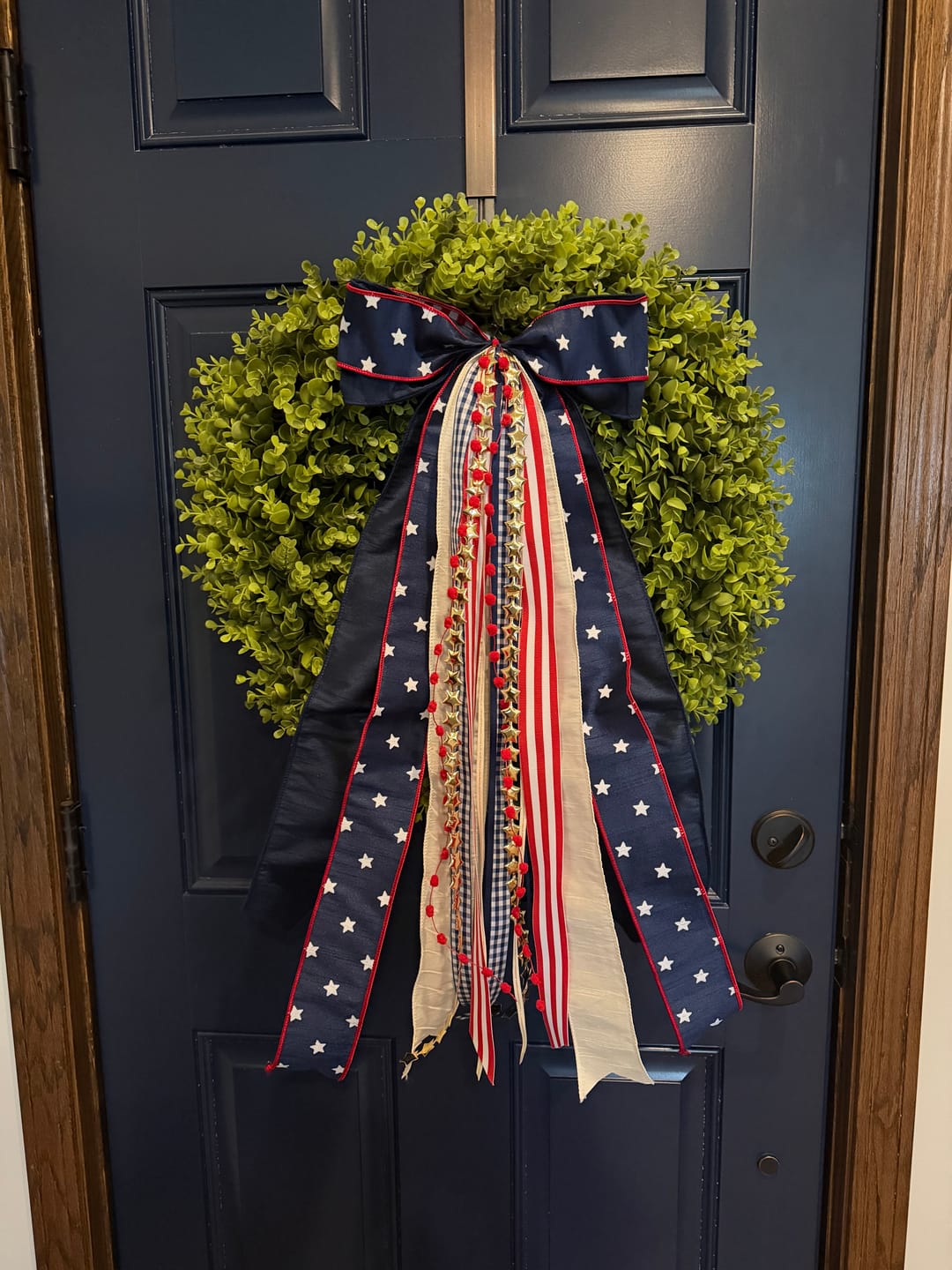 Customer photo review of Old Glory Wreath Ribbon