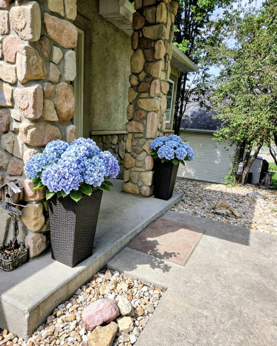 Customer photo review of Artificial Outdoor Hydrangea Flowers - UV resistant, Waterproof, Windproof