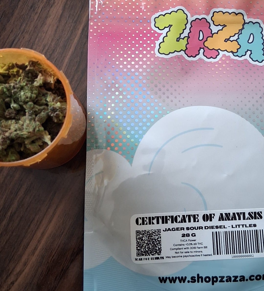Customer photo review of Jager Sour Diesel - 28 Grams Littles - Sativa