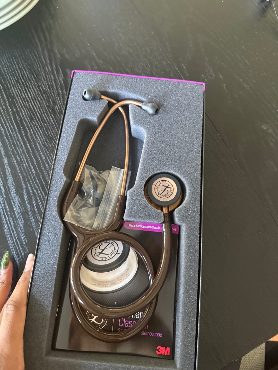 Customer photo review of Littmann Classic III Monitoring Stethoscope: Chocolate & Copper 5809