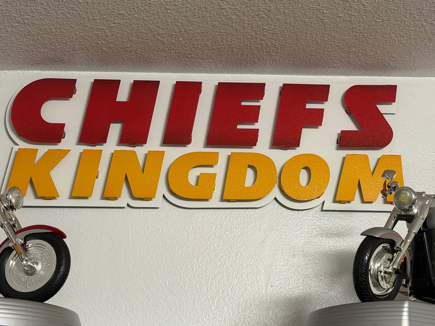 Customer photo review of Kansas City "CHIEFS KINGDOM" 3D Vintage Metal Wall Art