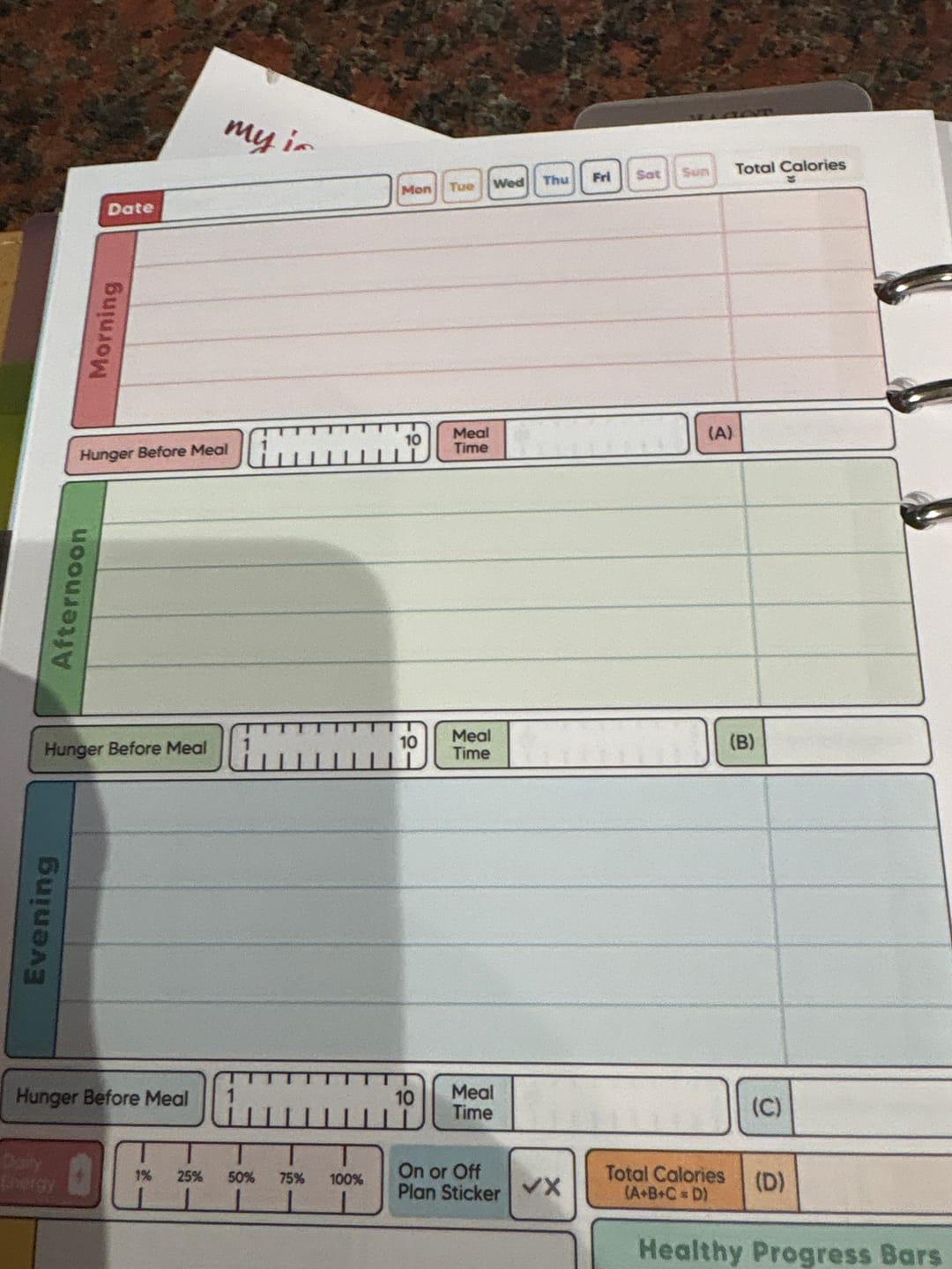 Customer photo review of Slimming World Compatible - Spacious - Organiser Refill