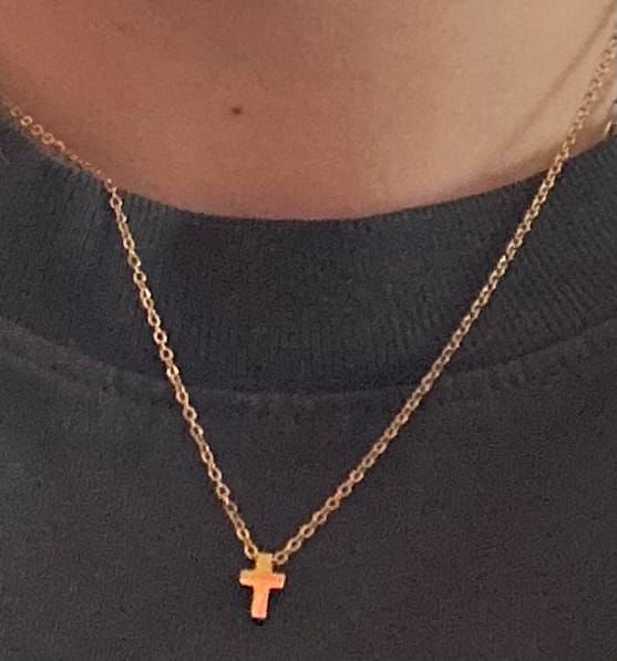 Customer photo review of Solid Cross Necklace