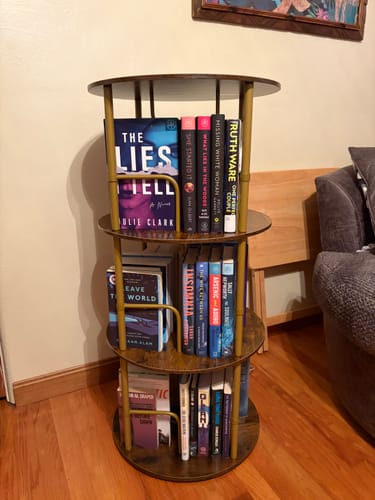Customer photo review of Flycity 3-5 Tier Rotating Bookshelf With 360° Spinning Display