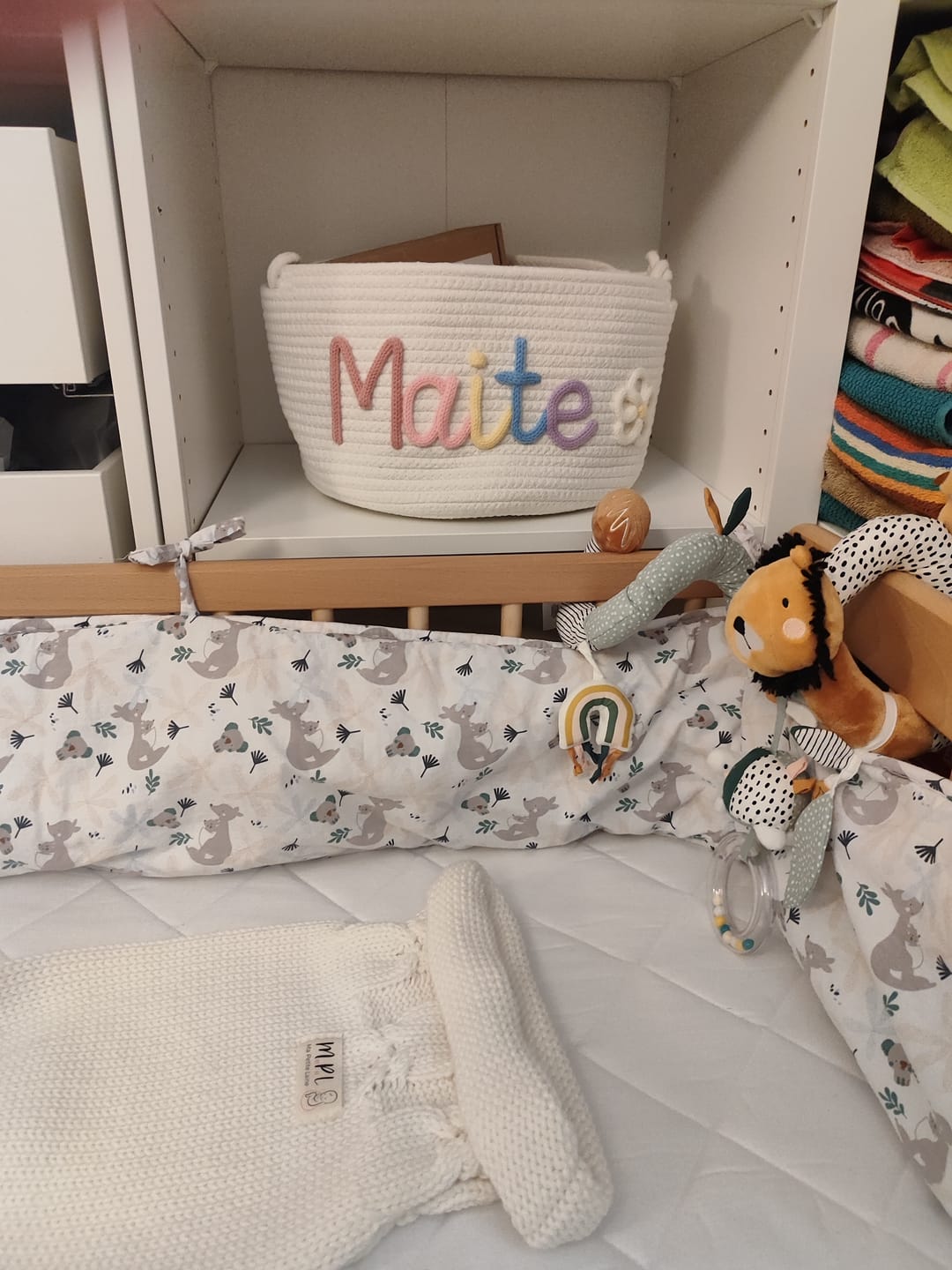Customer photo review of Baby Knits™  Multicolor Personalized Knitted Basket