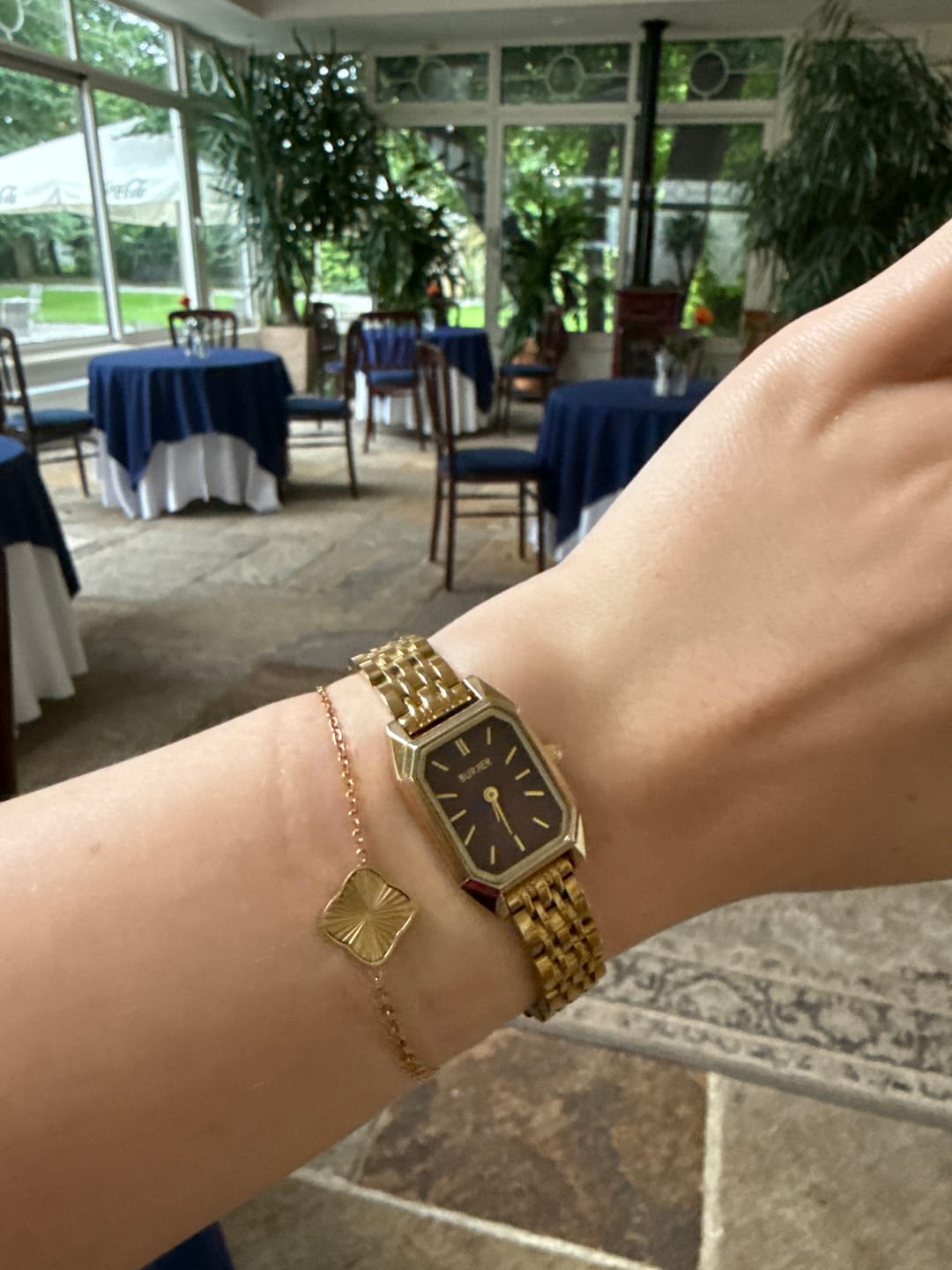 Customer photo review of Isabell Petite Gold Burgundy