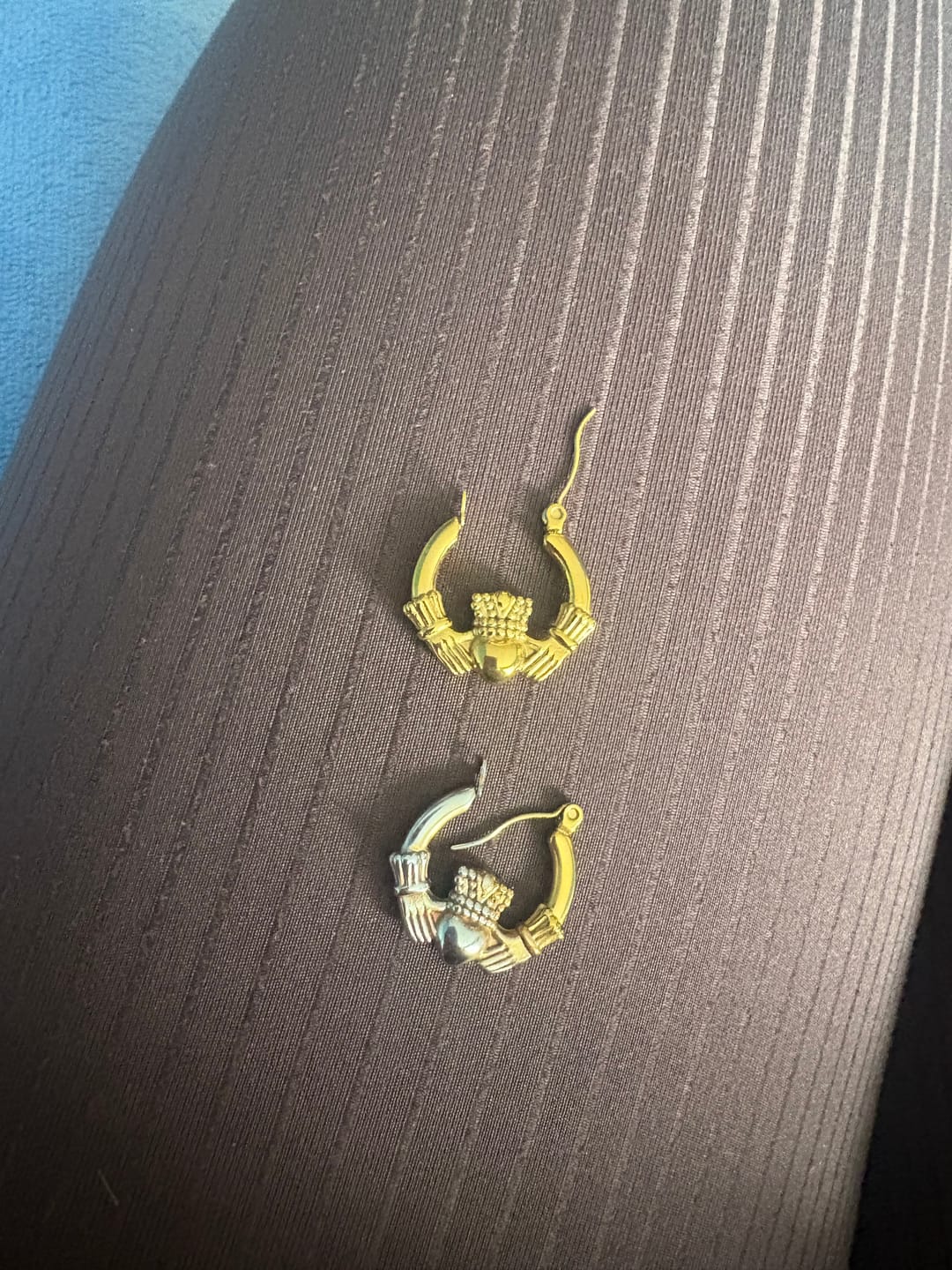 Customer photo review of Claddagh Earrings