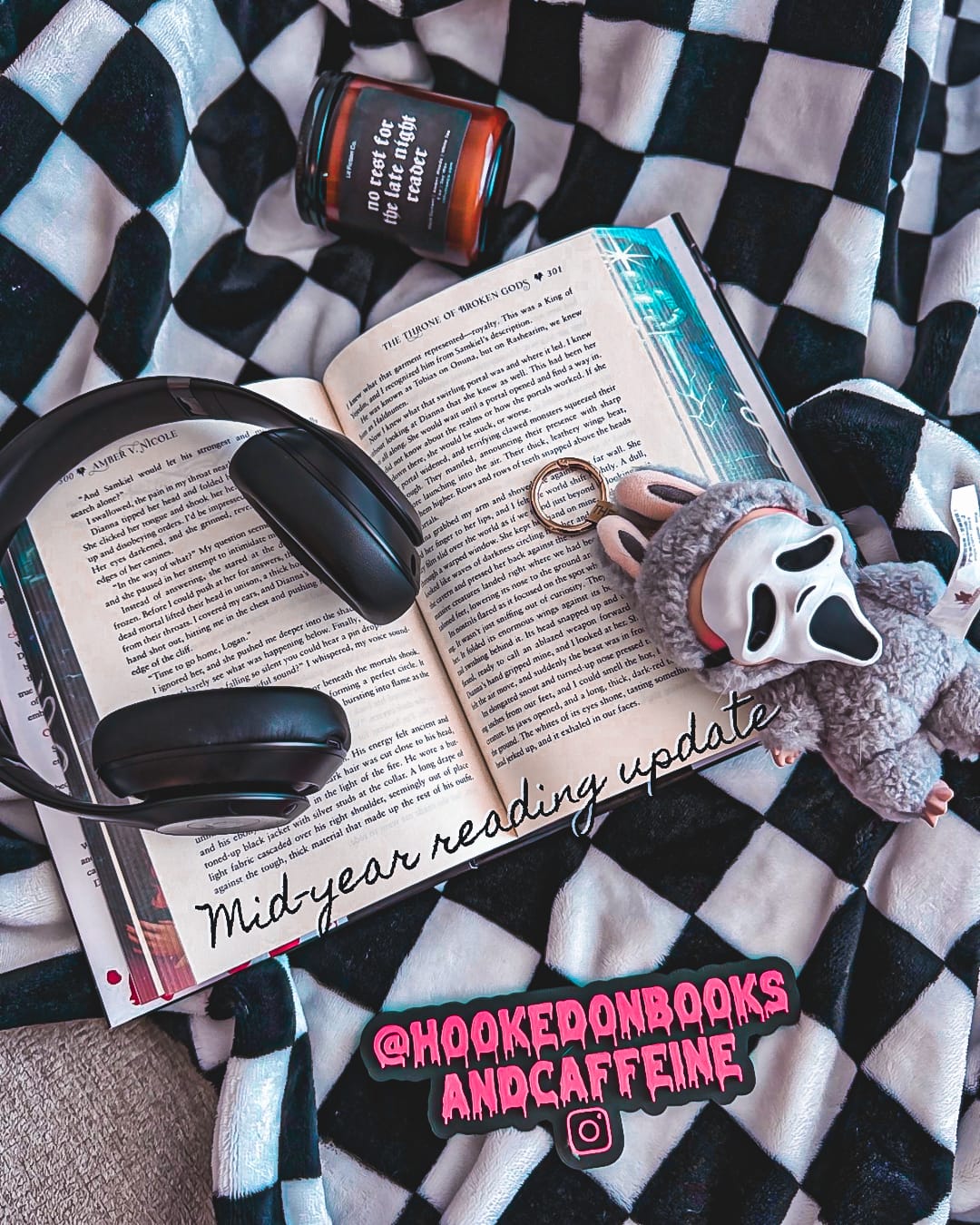 Customer photo review of No Rest For The Late Night Reader | Book Themed Candle