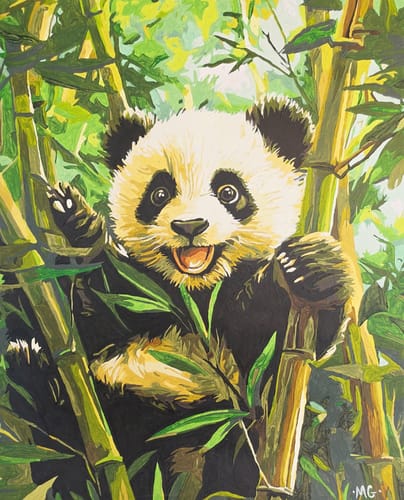 Customer photo review of Panda Cub Waving from Bamboo