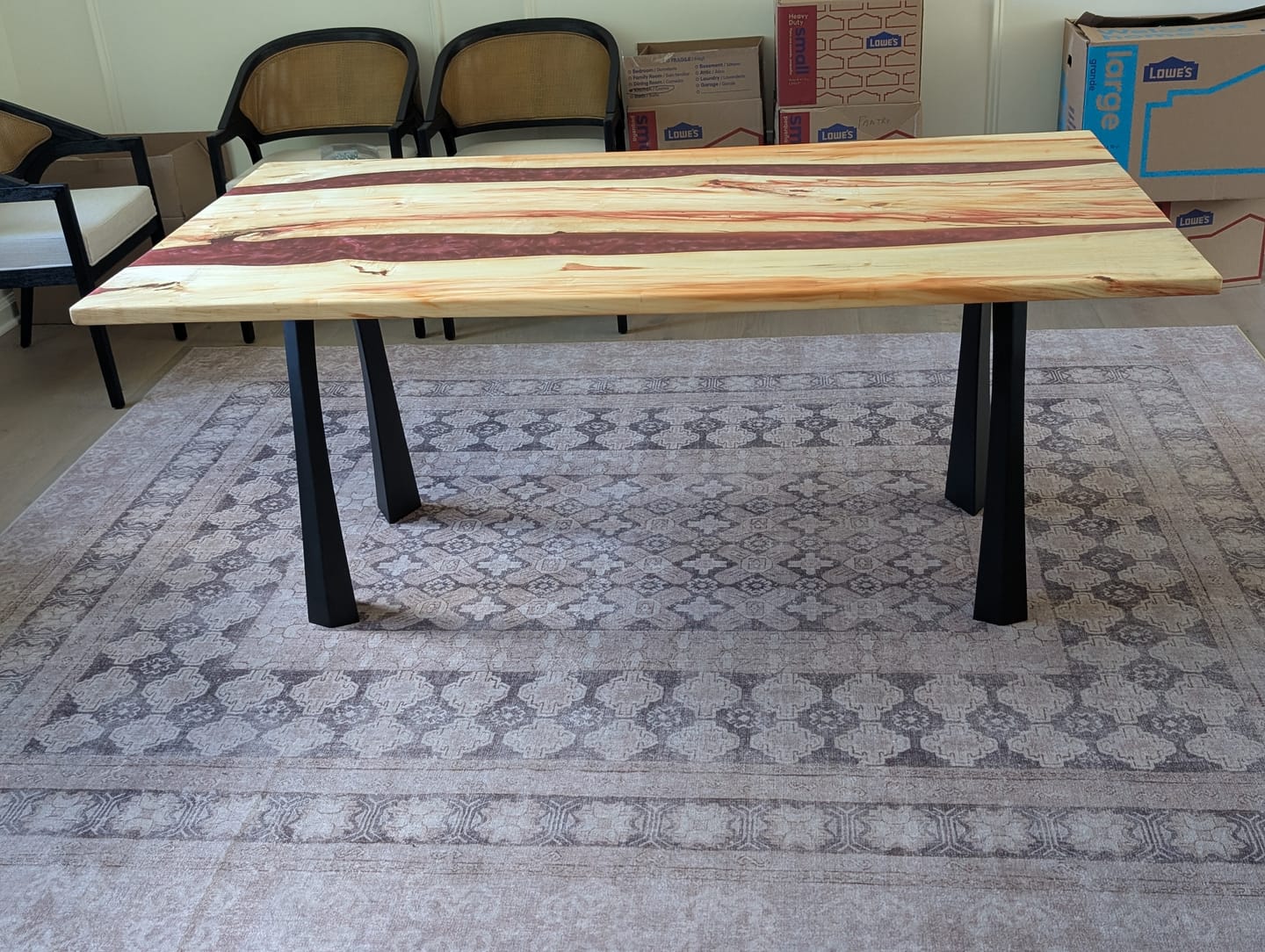 Customer photo review of Furniture Legs 419 Nura 28" H Metal Modern Dining Table Legs