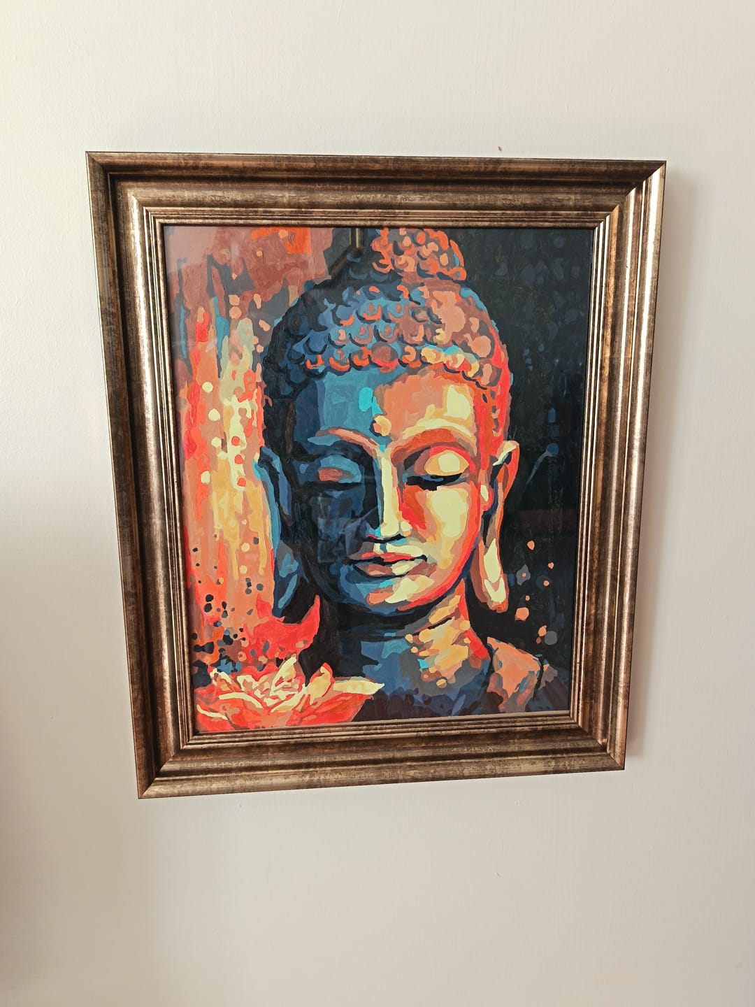 Customer photo review of Buddha with a Flower | Painting by Numbers