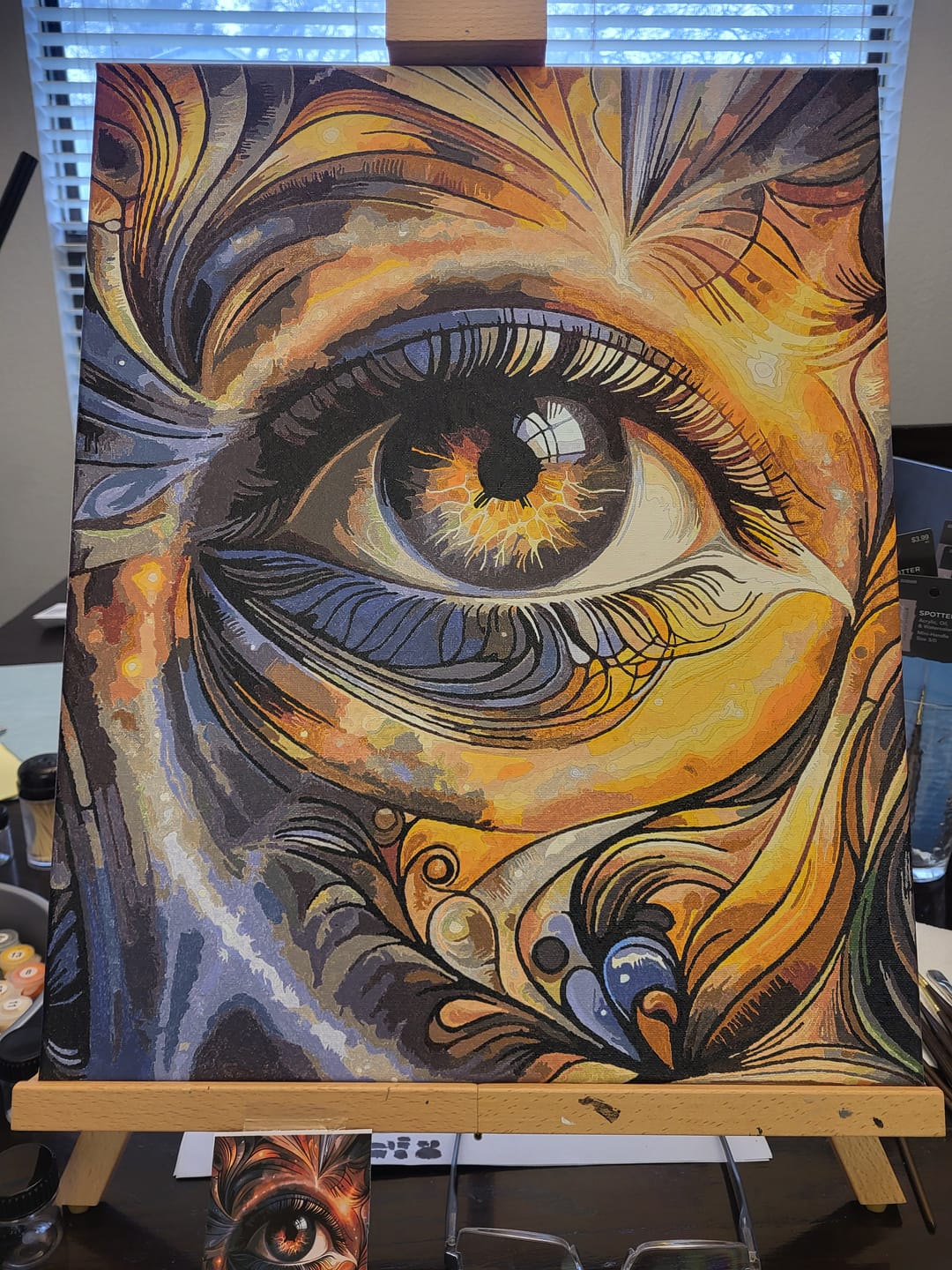 Customer photo review of Paint by Numbers - Brown Eye Abstract