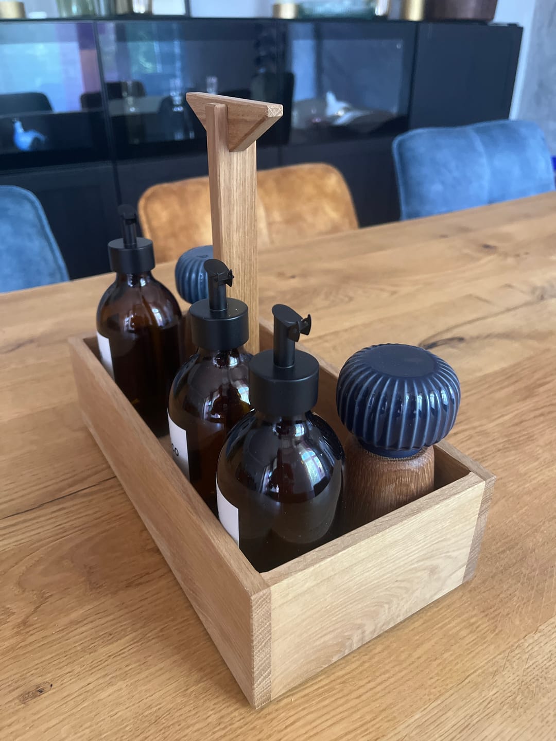 Customer photo review of Ölspender aus Braunglas – 300 ml Flasche mit Edelstahl-Ausgießer