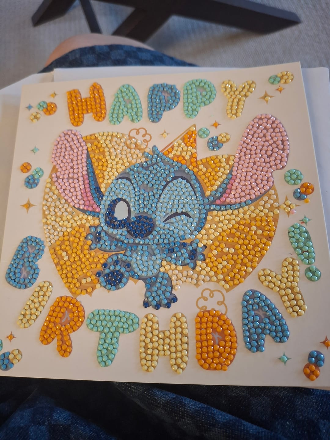 Customer photo review of Stitch Birthday Crystal Art Card 18x18cm Disney