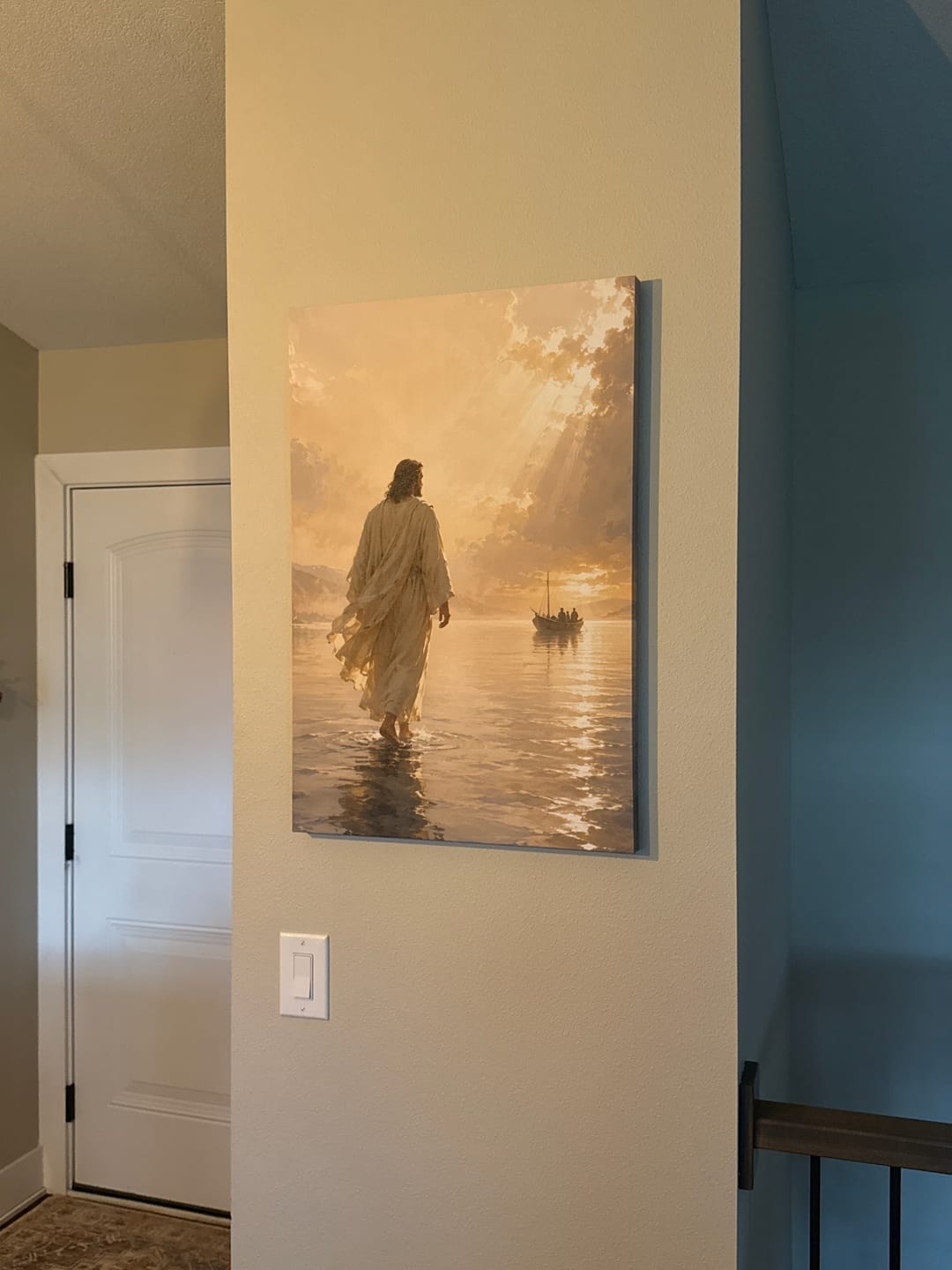 Customer photo review of Jesus Walking On Water – Matthew 14 – Christian Wall Art Canvas